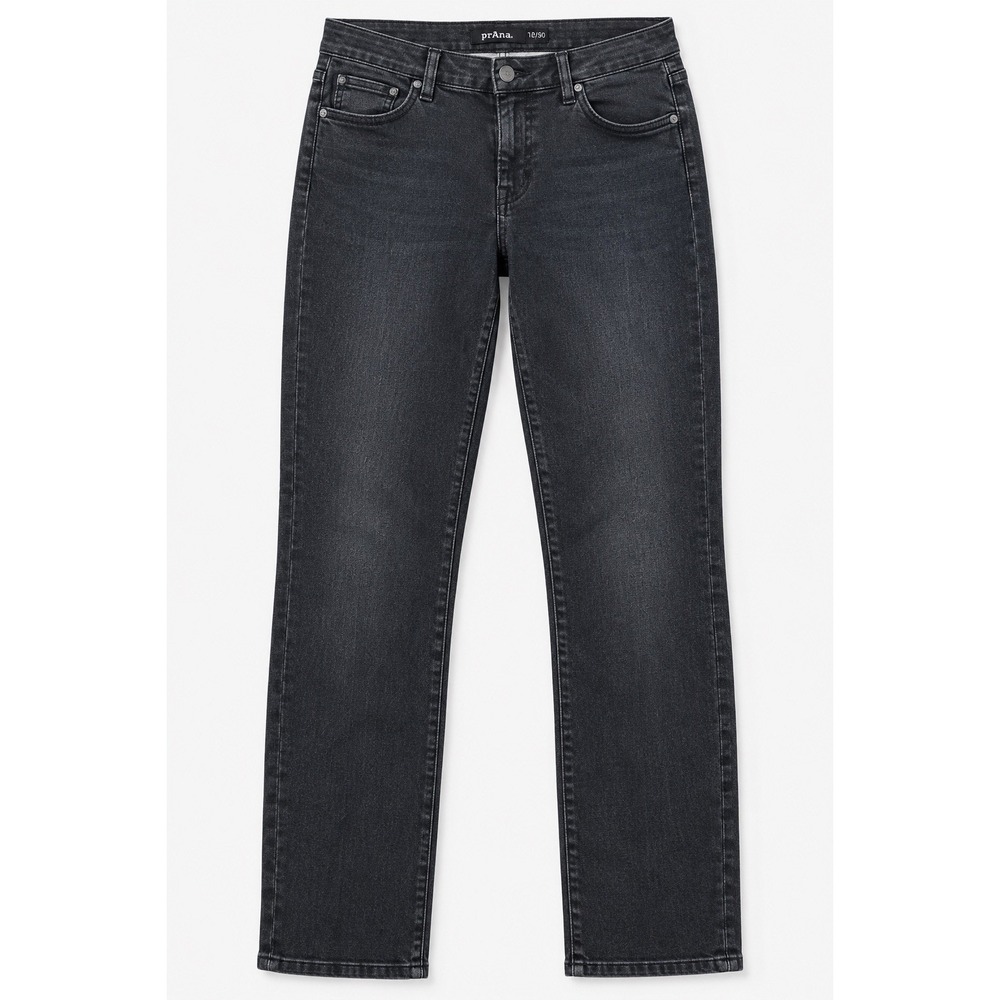 prAna Kara Jeans Women 10/30 Black Organic Cotton Stretch Slim Straight